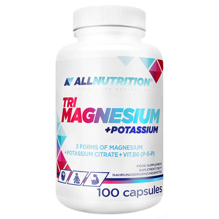 Comprar Allnutrition Tri Magnesio + Potasio, magnesio + potasio + vitamina B6, 100 cápsulas Allnutrition Tri Magnesio + Potasio, magnesio + potasio + vitamina B6, 100 cápsulas