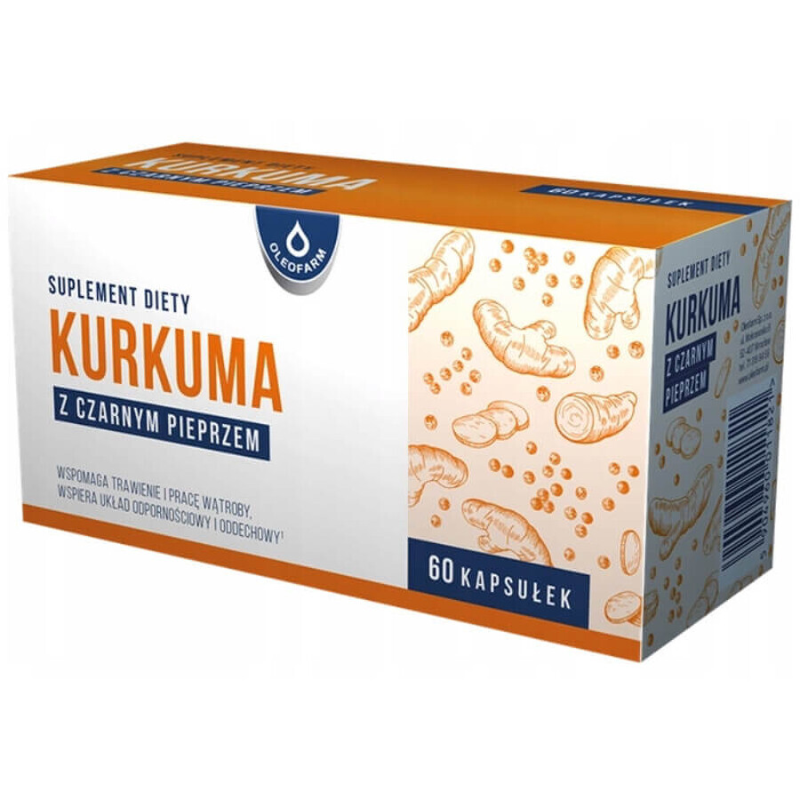 Oleofarm Kurkuma mit schwarzem Pfeffer, 60 Kapseln
