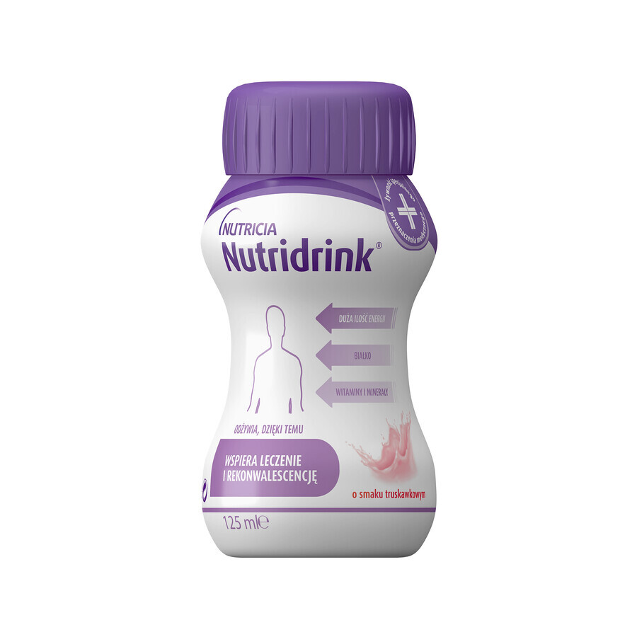 Nutridrink set, nutritional formula, strawberry flavor, 12 x 125 ml