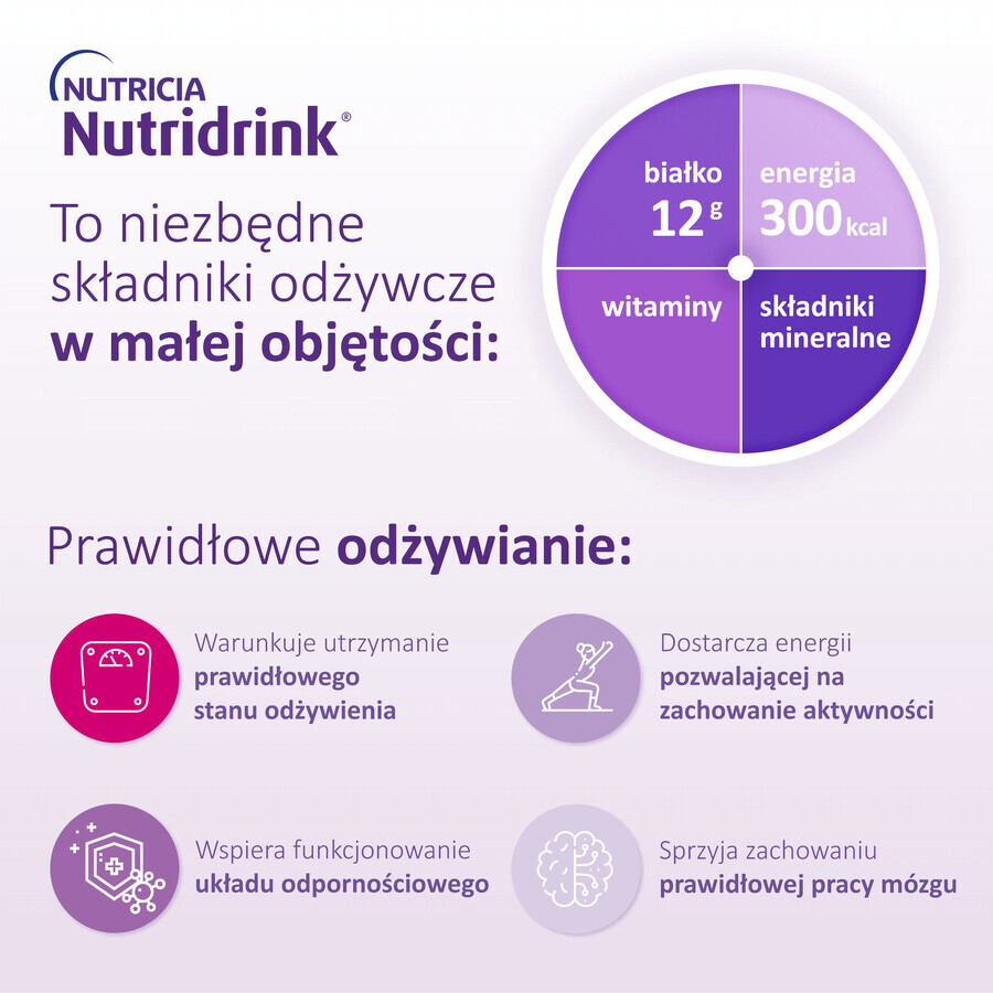 Nutridrink set, nutritional formula, strawberry flavor, 12 x 125 ml