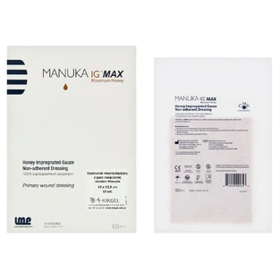Manuka Ig Max, apósito estéril antiadherente empapado en miel de Manuka, 10 cm x 12,5 cm, 1 pieza
