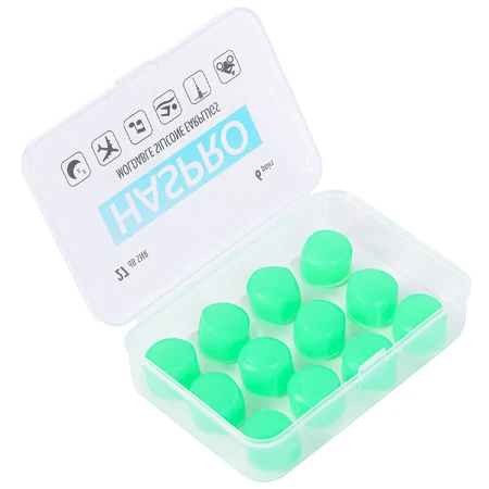 Haspro, molded earplugs with aloe vera, 12 pieces