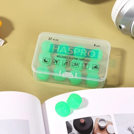 Haspro, molded earplugs with aloe vera, 12 pieces