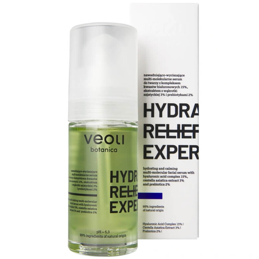 Veoli Botanica Hydra Relief Expert, hydrating and calming multi-molecular facial serum, 30 ml