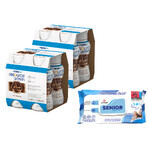 Set Resource Protein, nutritional formula, chocolate flavor, 8 x 200 ml + Opharm Senior Hygienic 3-in-1, wet wipes, 72 free of charge