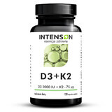 Intenson Vitamina D3 + K2, 120 cápsulas de gelatina blanda