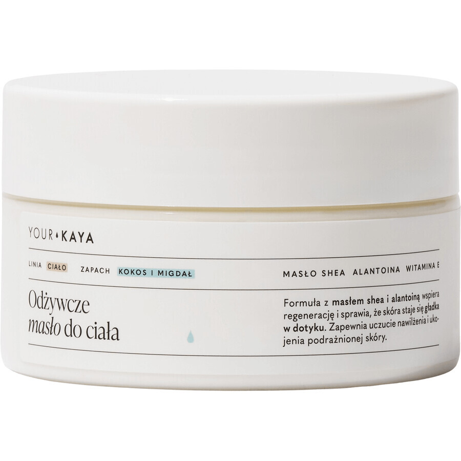 Your KAYA, beurre corporel nourrissant, noix de coco et amande, 200 ml