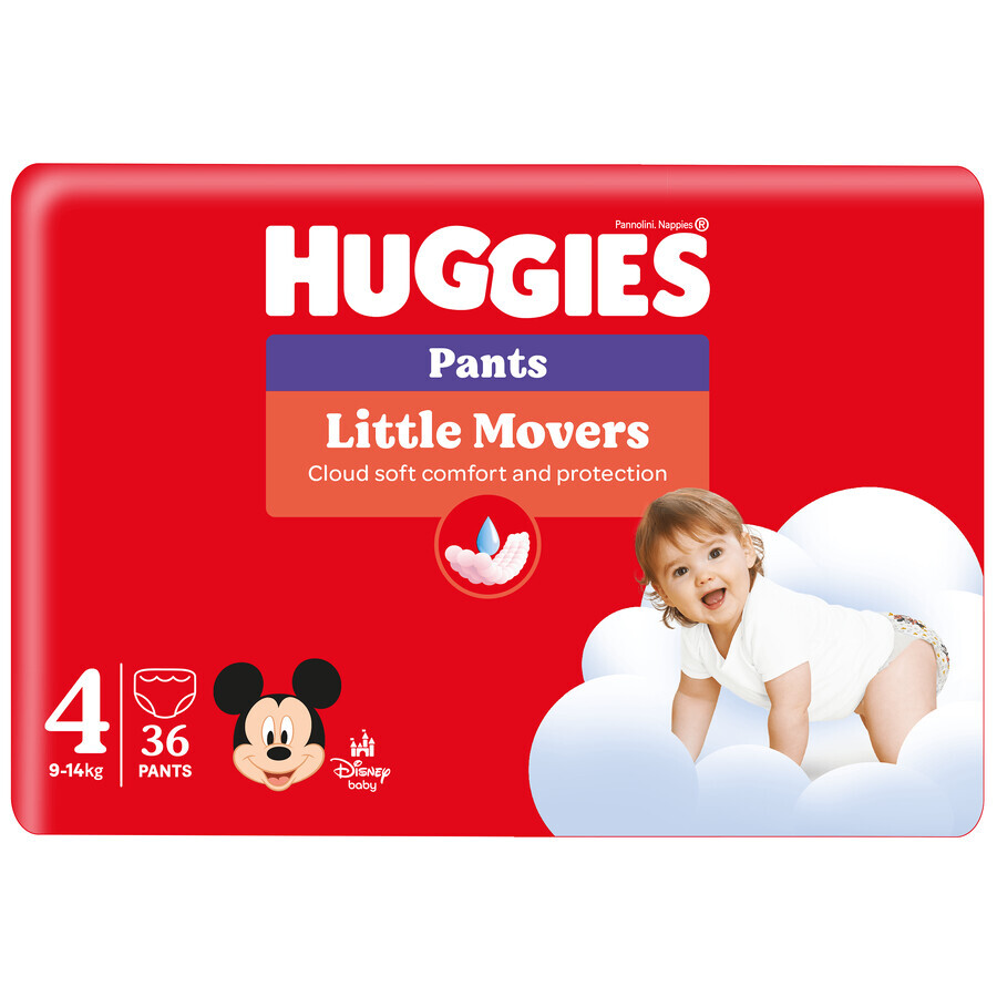 Huggies Little Movers, Windeln, Disney, Größe 4, 7-18 kg, Jumbo Pack, 36 Stück