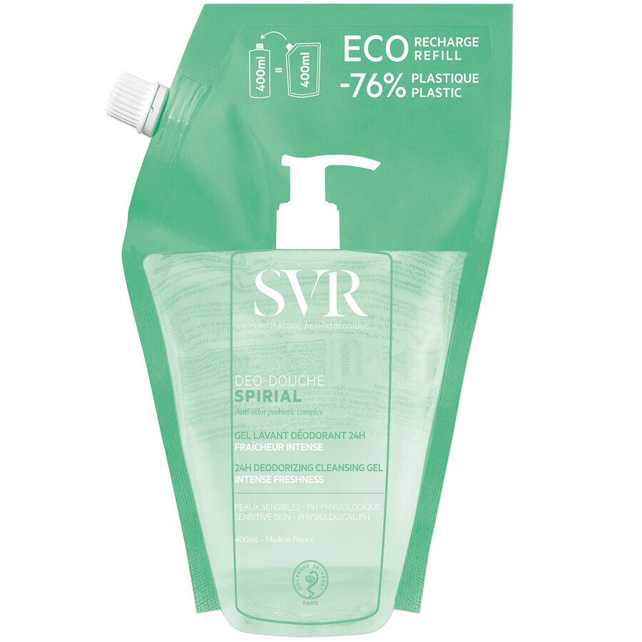 SVR Spirial Deo-Douche, gel de duș deodorant pentru corp, rezervă, 400 ml