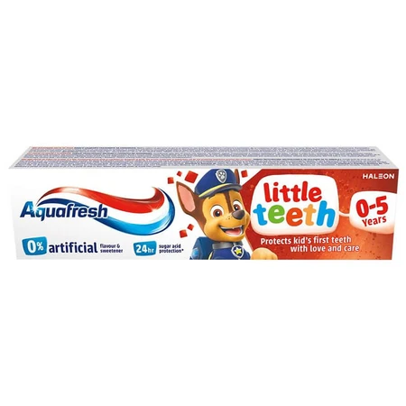 Aquafresh Little Teeth, pasta de dientes para niños, 3-5 años, Psi Patrol, 50 ml