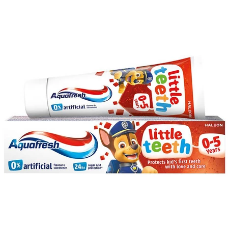 Aquafresh Little Teeth, pasta de dientes para niños, 3-5 años, Psi Patrol, 50 ml
