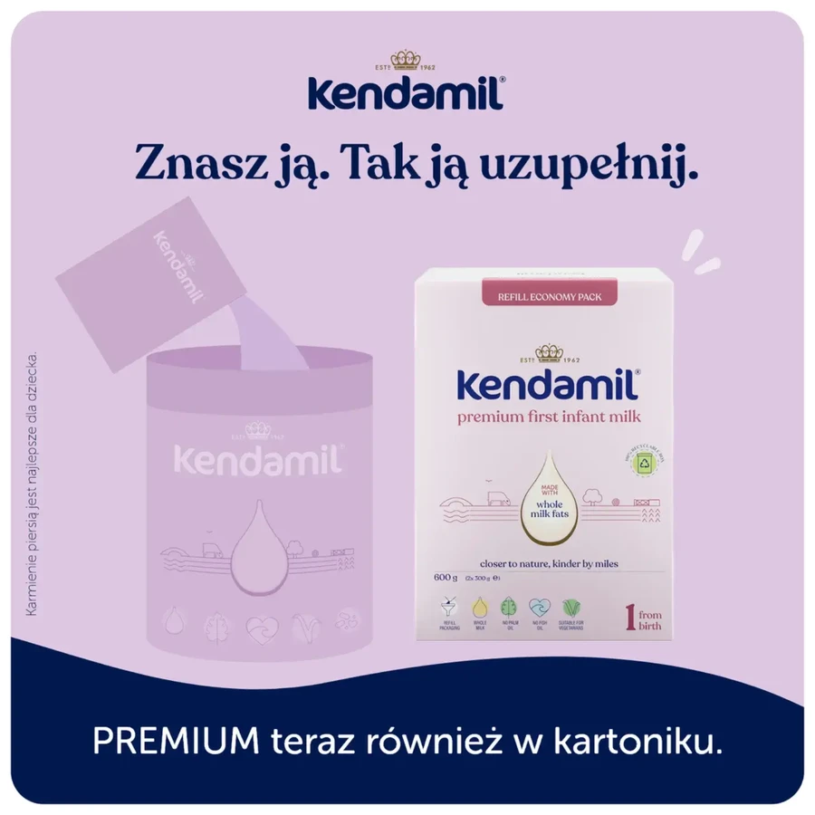 Kendamil Premium 1 DHA+, zuigelingenmelk, vanaf de geboorte, 600 g