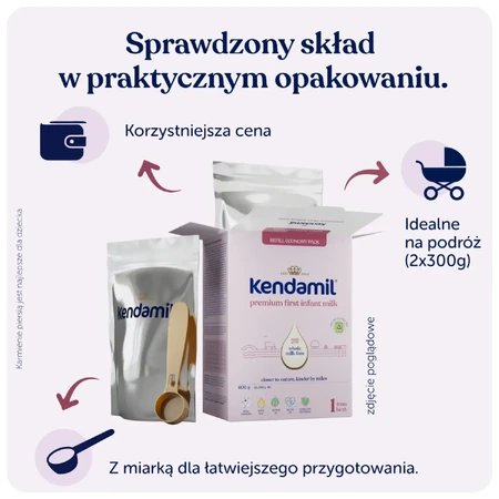 Kendamil Premium 1 DHA+, zuigelingenmelk, vanaf de geboorte, 600 g