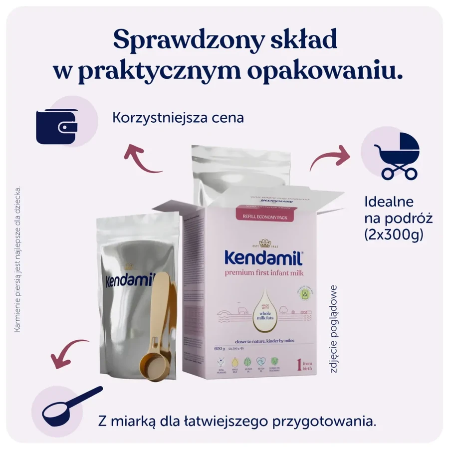 Kendamil Premium 1 DHA+, zuigelingenmelk, vanaf de geboorte, 600 g