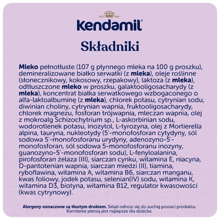 Kendamil Premium 1 DHA+, zuigelingenmelk, vanaf de geboorte, 600 g