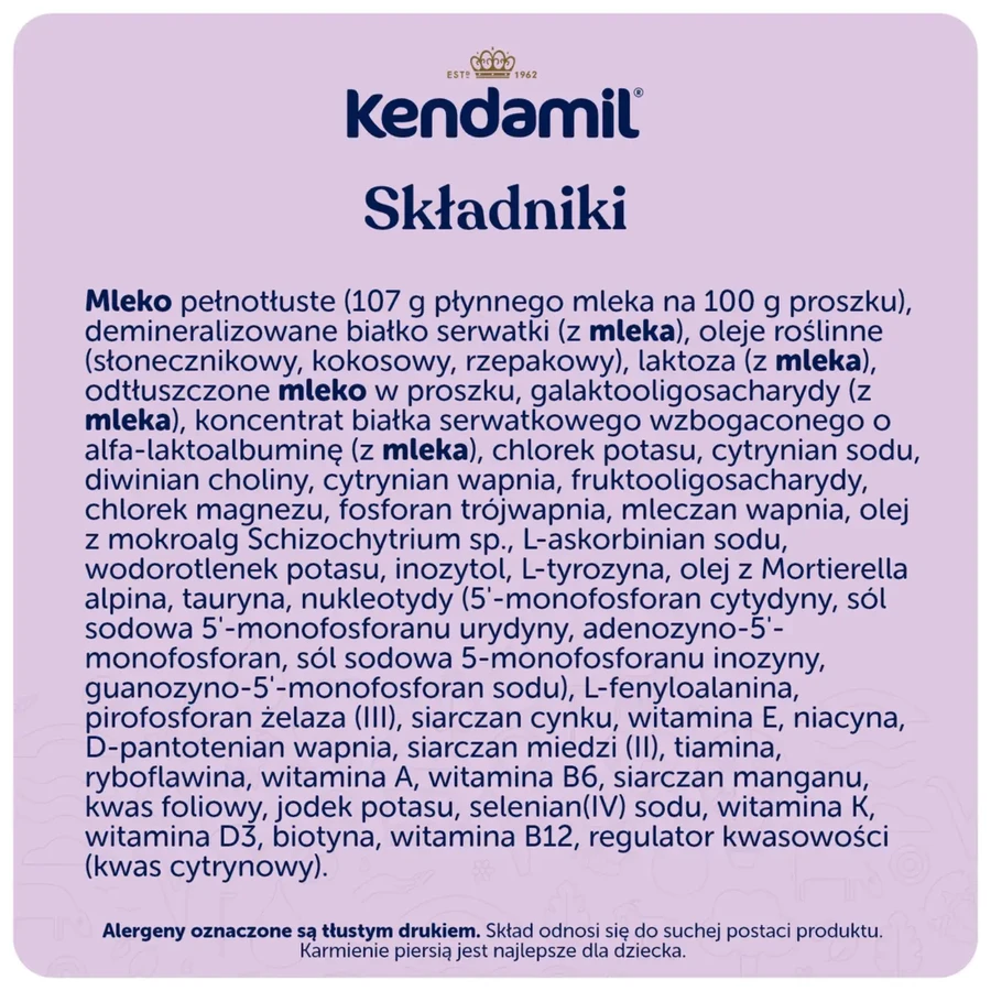 Kendamil Premium 1 DHA+, zuigelingenmelk, vanaf de geboorte, 600 g
