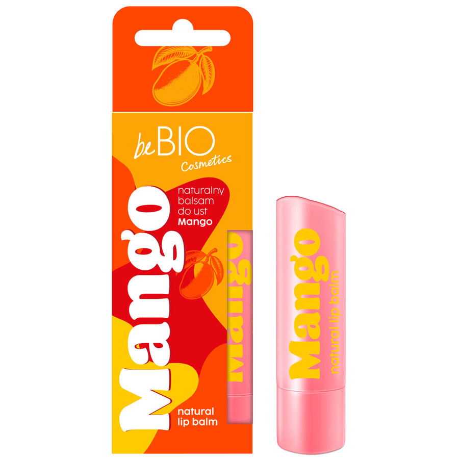 beBIO Cosmetics, baume à lèvres naturel, mangue, 5 g