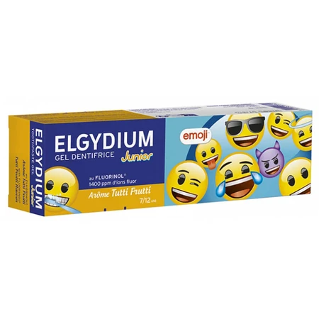 Elgydium Junior Emoji, gel tandpasta voor kinderen, Tutti-frutti, 7-12 jaar, 50 ml