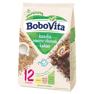 Papilla BoboVita de leche y cereales, cacao, a partir de 12 meses, 230 g