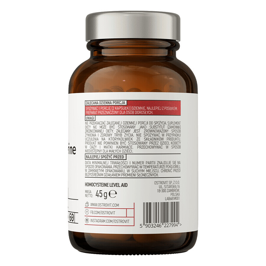 OstroVit Pharma Homocysteïne Niveauhulp, 60 capsules