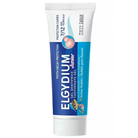 Elgydium Junior Bubble, pasta dentífrica para niños, 7-12 años, 50 ml