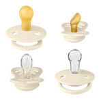Set de bavoirs Try-It Collection, tétines, caoutchouc et silicone, taille 1, 0-6 mois, Ivoire, 4 pièces Set de bavoirs Try-It Collection, tétines, caoutchouc et silicone, taille 1, 0-6 mois, Ivoire, 4 pièces