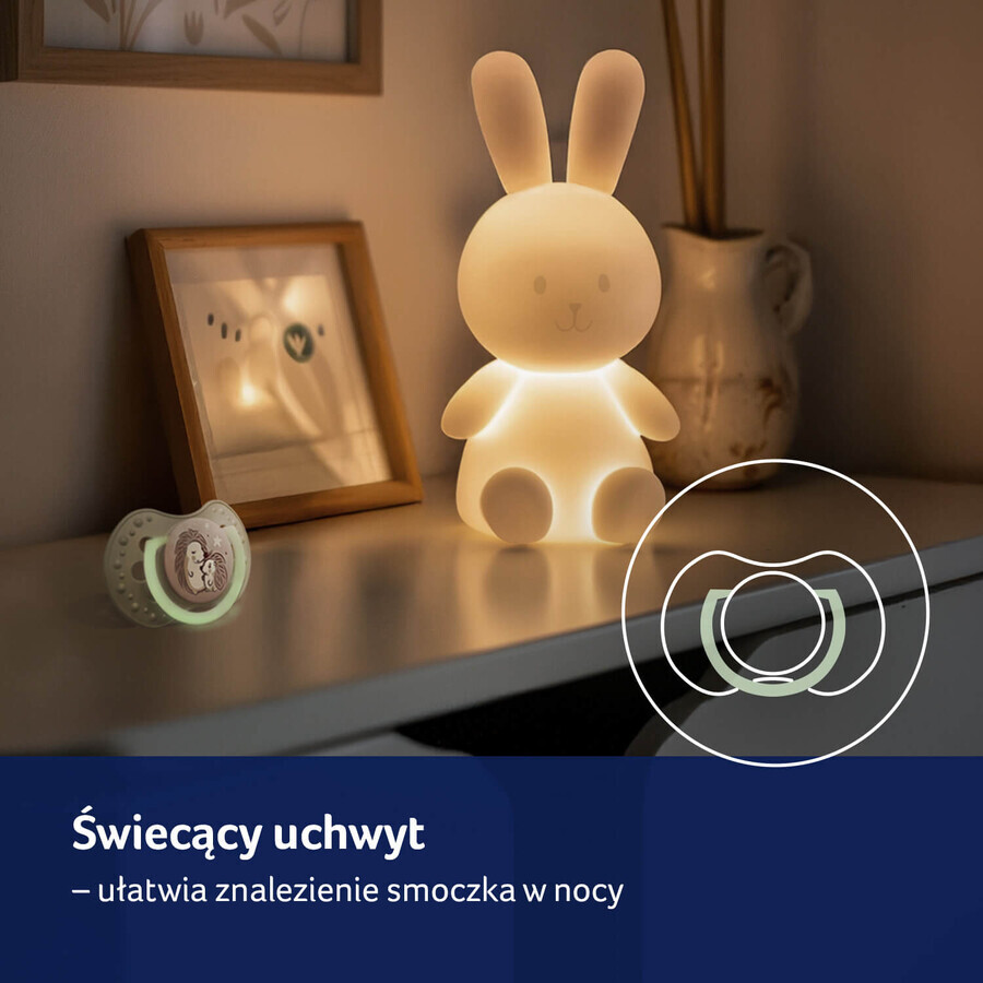 Lovi Night & Day, ciuccio, in silicone, dinamico, Riccio, da 18 mesi, 2 pezzi