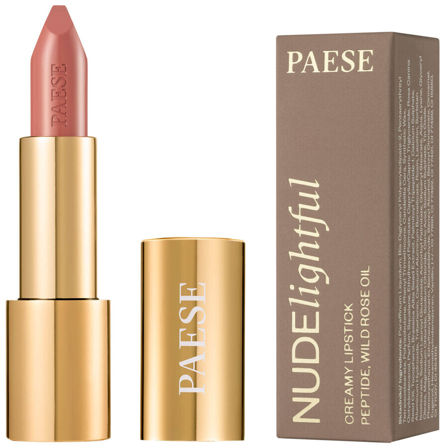 Paese Nudelightful, lipstick, 403 Peach Pie, 4.5 g