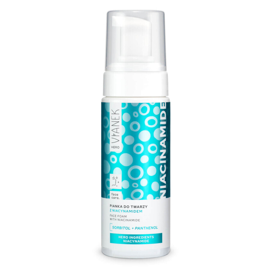 Vianek Hero Niacinamide, facial cleansing foam with niacinamide, 150 ml