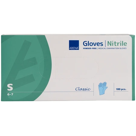 Abena, nitrile gloves, non-sterile, powder-free, blue, size S, 100 pieces