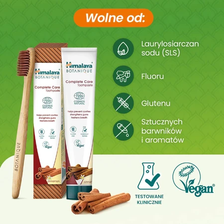 Himalaya Botanique Complete Care, kaneel tandpasta, fluoridevrij, 75 ml