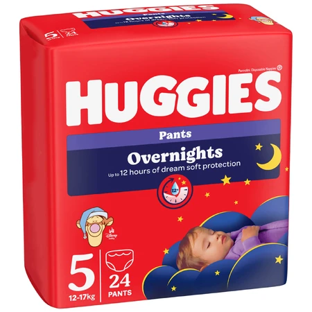 Huggies Overnights, diapers, Disney, size 5, 12-17 kg, 24 pieces