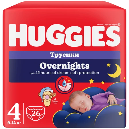 Huggies Overnights, Disney luiers, maat 4, 9-14 kg, Mega verpakking, 26 stuks