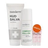 Set Swederm Hudsalva Sensitive, stark fettende Salbe, trockene Haut, 100 ml + Swederm Comfort Roll, 60 ml + Hudsalva Salbe mit Vitamin E, 2 x 8 ml gratis