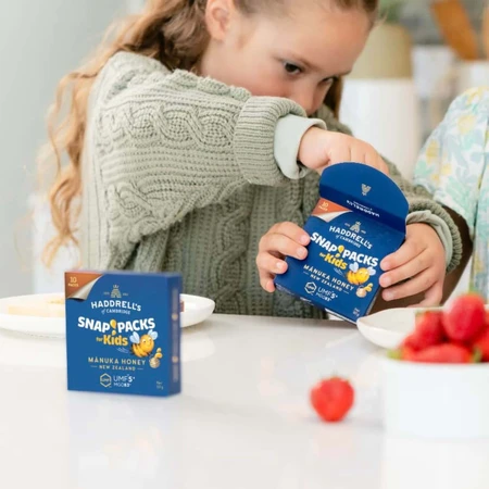 Haddrell's Manuka Snap Pack Kids, zakjes Manuka honing UMF 5+ MGO 83+, 10 x 5 g