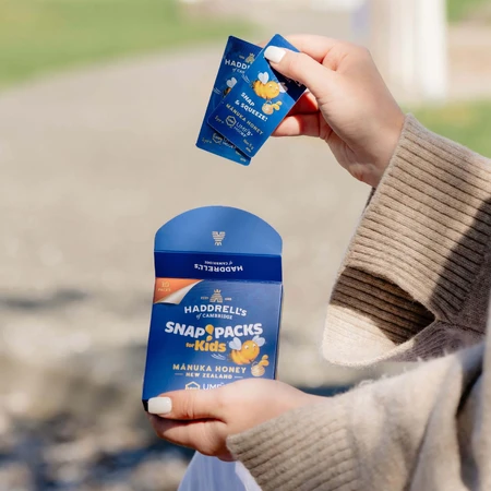 Haddrell's Manuka Snap Pack Kids, zakjes Manuka honing UMF 5+ MGO 83+, 10 x 5 g