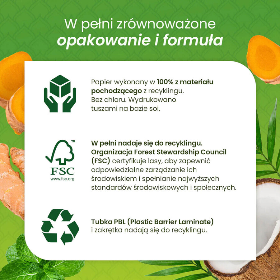 Himalaya Botanique, whitening paste, turmeric and coconut oil, fluoride free, 75 ml.