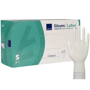 Abena, guantes de látex, no estériles, sin polvo, talla S, 100 unidades
