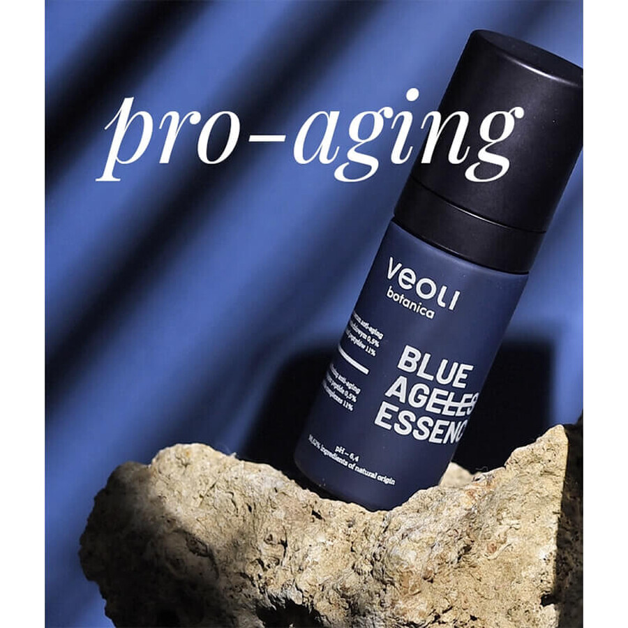 Veoli Botanica Blue Ageless Essence, siero viso riempitivo e rassodante anti-età, 30 ml