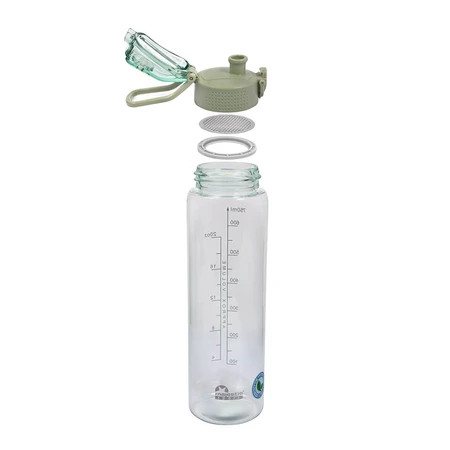 Majestic Sport, botella de agua tritán, Okosei Clear, verde, 750 ml