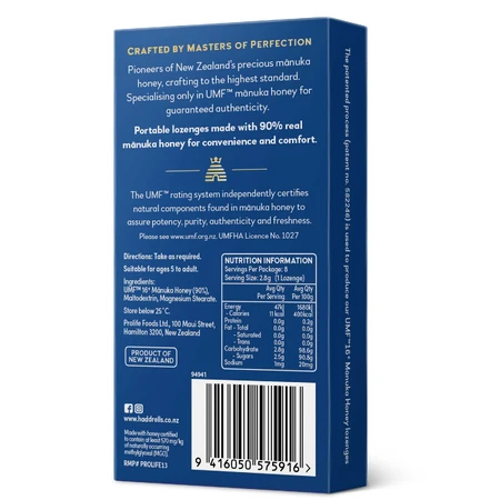 Haddrell's, pastilles au miel de Manuka MGO 570+, 8 pièces