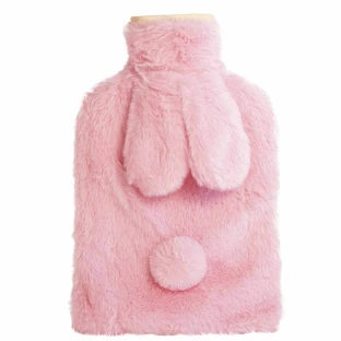 Roze, thermo-waterfles met deksel, roze konijntje, 2 l, 1 stuk