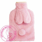 Roz, sticlă de apă termală cu capac, iepuraș roz, 2 l, 1 buc Roz, sticlă de apă termală cu capac, iepuraș roz, 2 l, 1 buc
