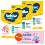 Set Bebiko Junior 4 Nutriflor Expert, voedzame melkvoeding, vanaf 2 jaar, 3 x 600 g + Bambino, vochtige doekjes, vanaf de geboorte, 63 stuks gratis Set Bebiko Junior 4 Nutriflor Expert, voedzame melkvoeding, vanaf 2 jaar, 3 x 600 g + Bambino, vochtige doekjes, vanaf de geboorte, 63 stuks gratis