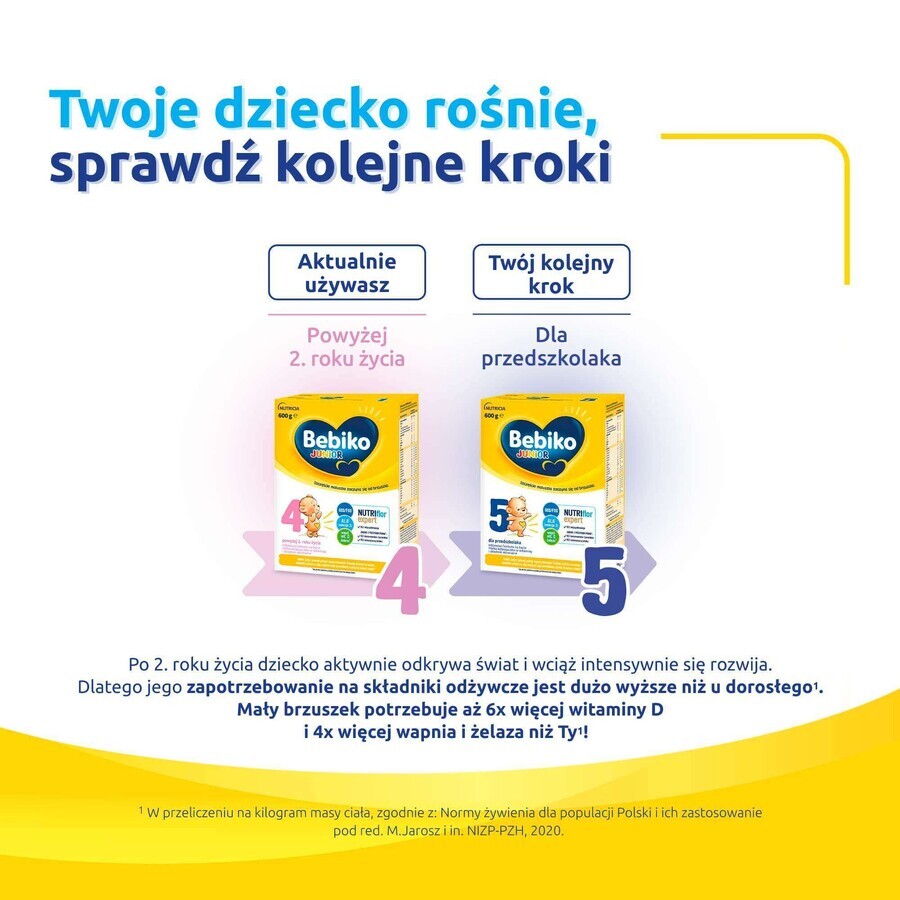 Set Bebiko Junior 4 Nutriflor Expert, formulă nutritivă pe bază de lapte, peste 2 ani, 3 x 600 g + Bambino, șervețele umede, de la naștere, 63 bucăți gratuit
