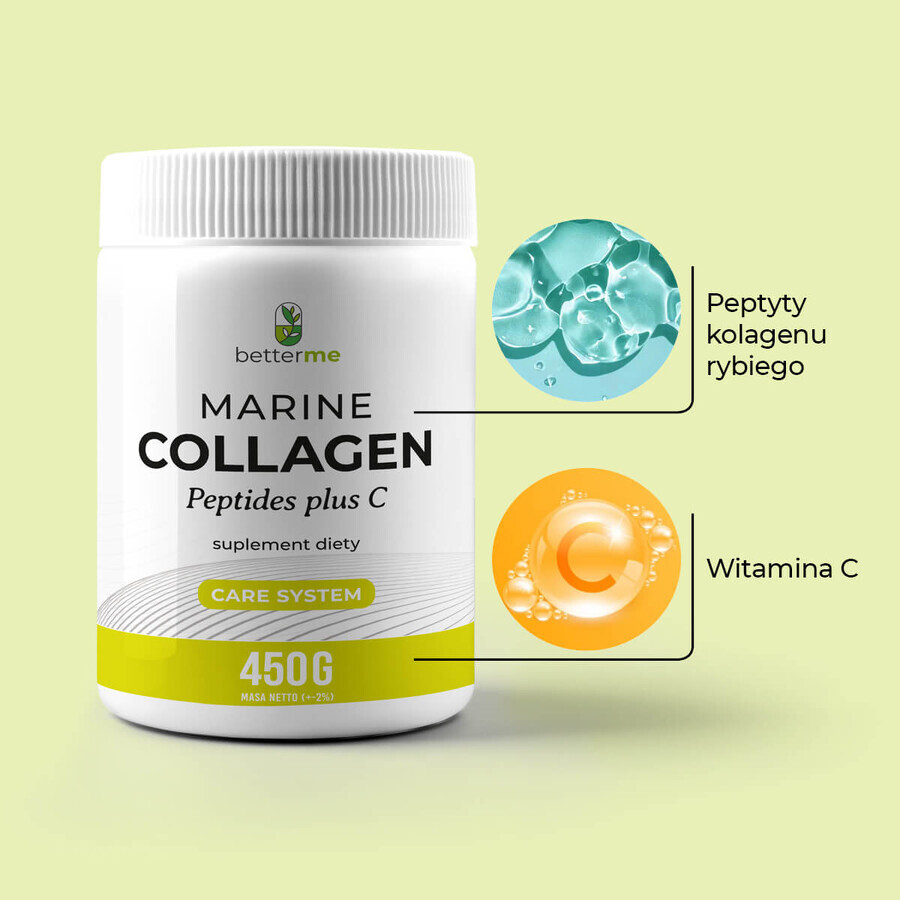 BetterMe Marine Collageen Peptiden plus C, neutrale smaak, 450 g