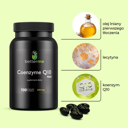 BetterMe Co-enzym Q10 Max, co-enzym Q10, 100 zachte capsules