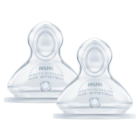 NUK First Choice+, Flaschensauger, Silikon, Größe M, 0-6 Monate, 2 Stück