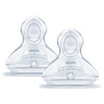 NUK First Choice+, tetină pentru biberon, silicon, mărimea M, 0-6 luni, 2 bucăți NUK First Choice+, tetină pentru biberon, silicon, mărimea M, 0-6 luni, 2 bucăți