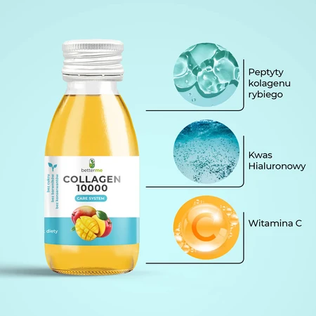 BetterMe Collagen 10000, shot, goût mangue, 60 ml x 30 pcs